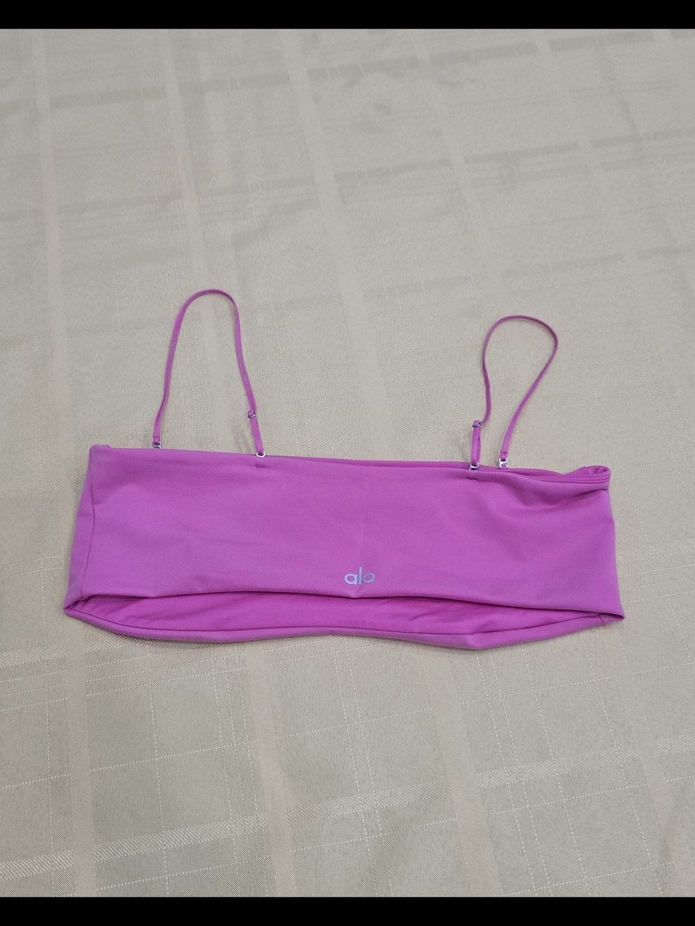 Alo Yoga Airbrush Socialite Bandeau Bra Paradise Pink Size-L - Picture 6 of 8